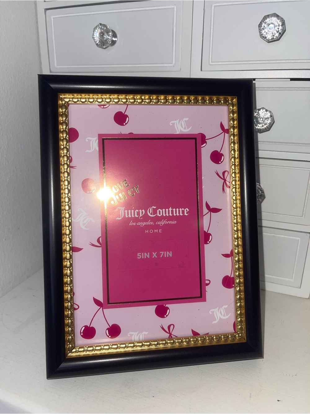 NWT Juicy Couture Pink & Black Decorative Picture Frame